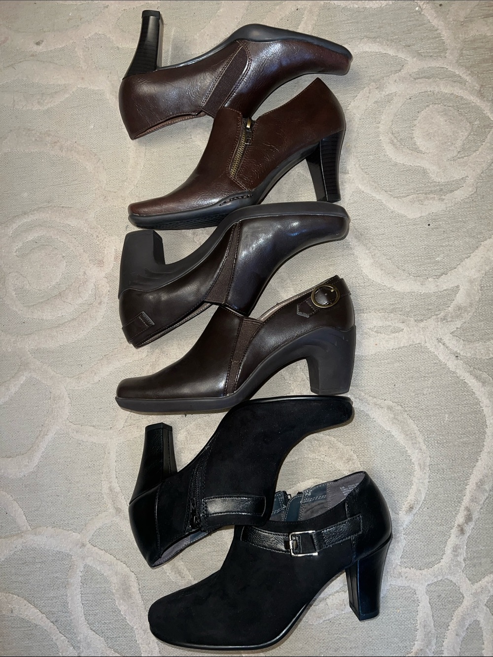 NWT🌷AEROSOLE🌷Bundle black Polka Dot, brown Saber Saw, brown Cinternational heels
